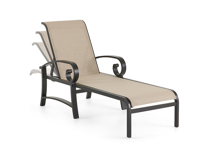 Solstice Aluminium met terras Sling Chaise Lounge