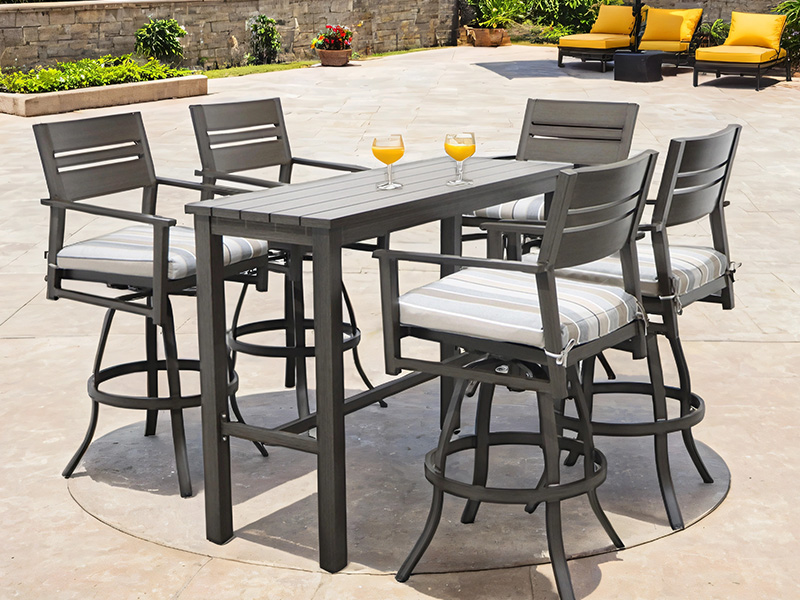 Aspect 6-delige UV-bestendige aluminium terrasdraaibarkrukset