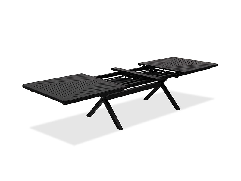 Solstice Verouderd Brons Aluminium Patio 84-130 x 44 inch Uitschuifbare eettafel