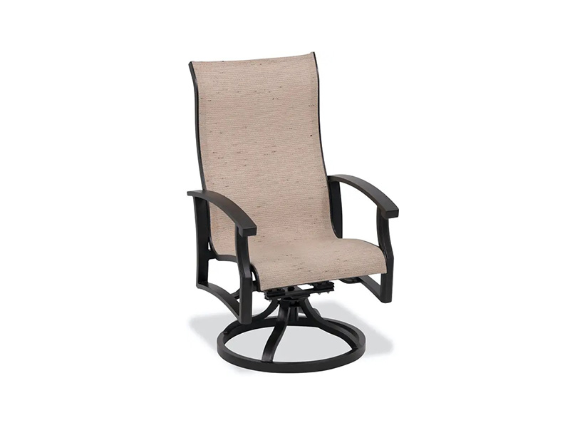 Handgemaakte antieke bronzen aluminium sling-eetkamerstoel