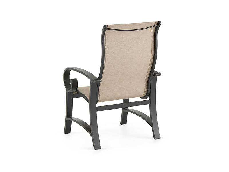 Solstice Verouderd Brons Aluminium met Sling Eetkamerstoel