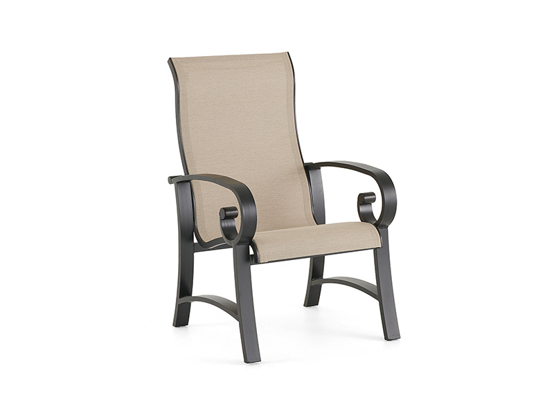 Solstice Verouderd Brons Aluminium met Sling Eetkamerstoel